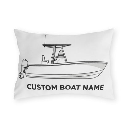 Personalized Custom boat name Center Console Boat Outdoor Pillow | Personalized Boat Name Throw