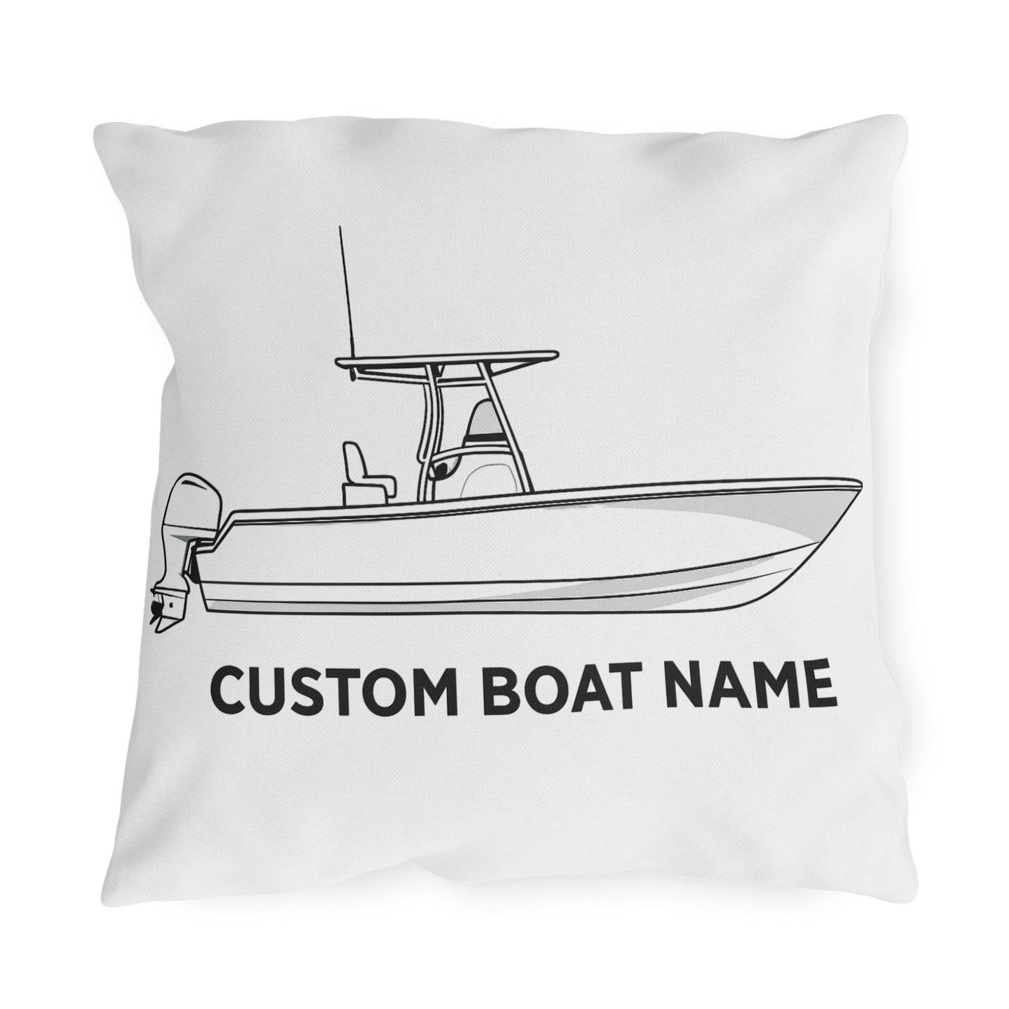 Personalized Custom boat name Center Console Boat Outdoor Pillow | Personalized Boat Name Throw