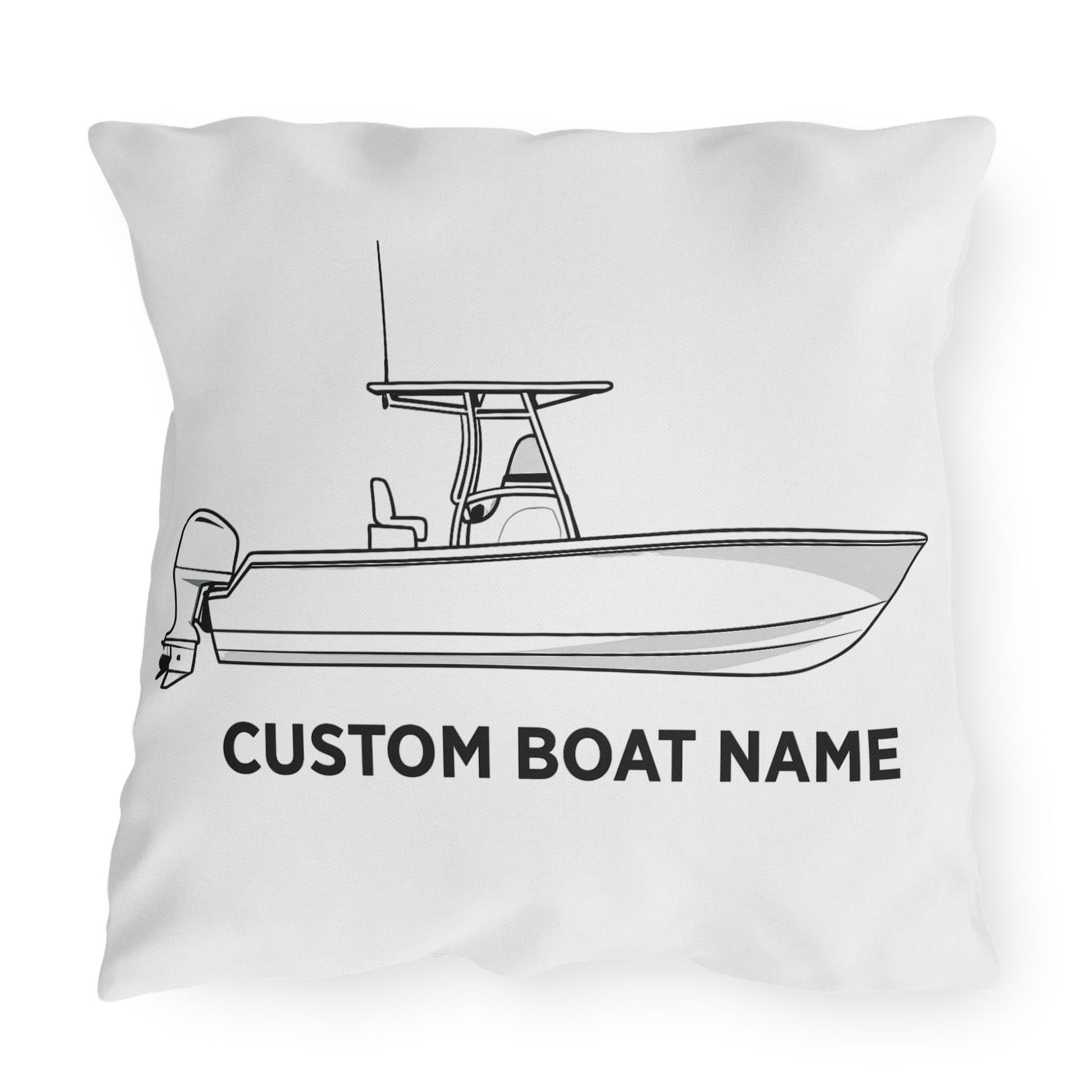 Personalized Custom boat name Center Console Boat Outdoor Pillow | Personalized Boat Name Throw