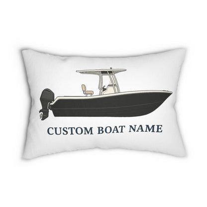 Personalized Custom Boat Name Center Console Pillow | Spun Polyester Lumbar Pillow