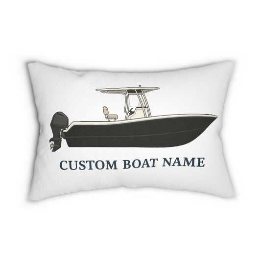 Personalized Custom Boat Name Center Console Pillow | Spun Polyester Lumbar Pillow