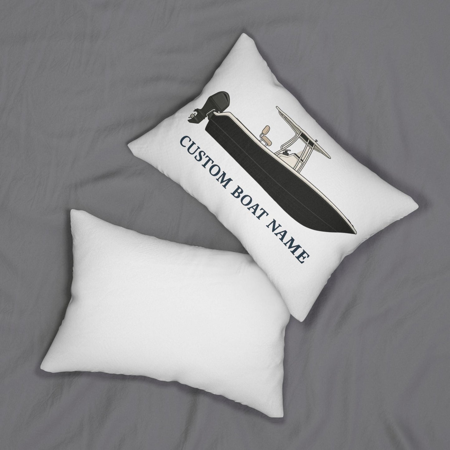 Personalized Custom Boat Name Center Console Pillow | Spun Polyester Lumbar Pillow
