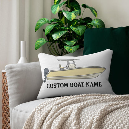Personalized Custom Boat Name Center Console Pillow | Spun Polyester Lumbar Pillow