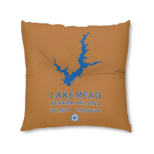 Lake Mead Lakehouse Floor Pillow | Tufted Square Pillow, Great Lakes Decor