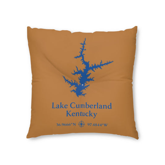 Lake Cumberland Lakehouse Floor Pillow | Square Tufted Pillow