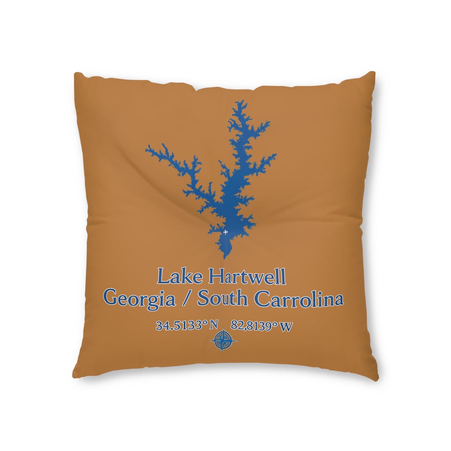 Lake Hartwell Lakehouse Floor Pillow | Tufted Square Floor Pillow