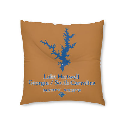 Lake Hartwell Lakehouse Floor Pillow | Tufted Square Floor Pillow