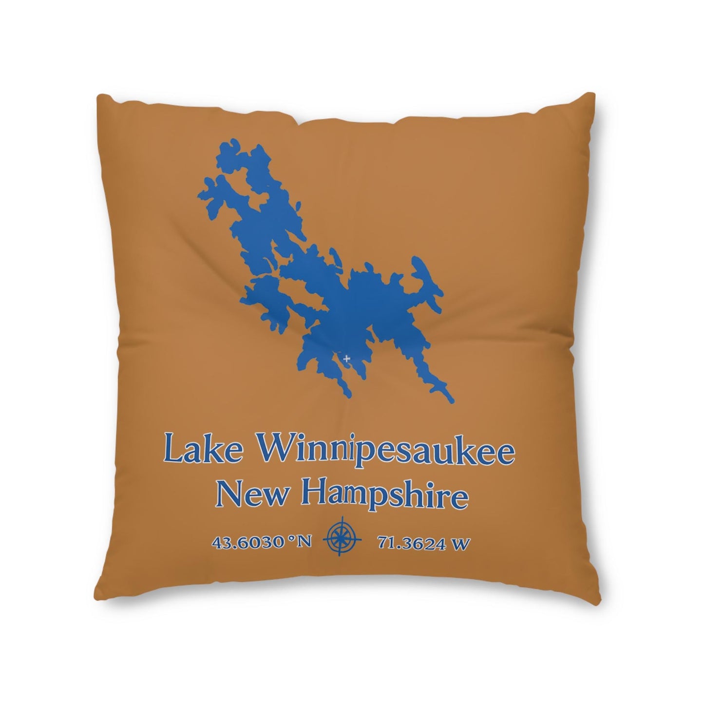 Lake Winnipesaukee Floor Pillow Tufted Square | Lakehouse Decor, Nautical Cabin Accent