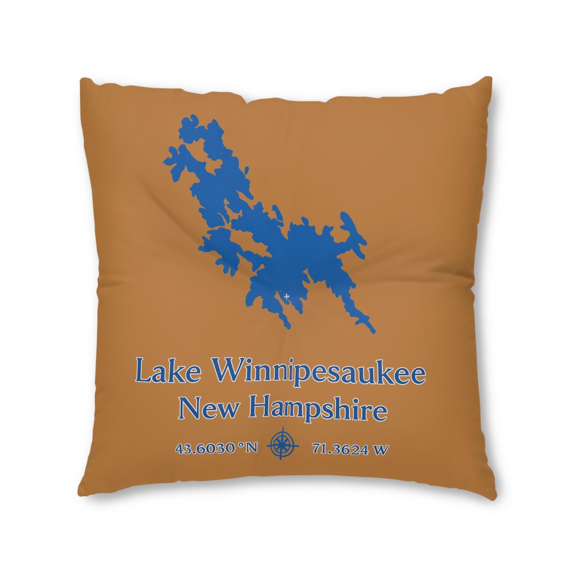 Lake Winnipesaukee Floor Pillow Tufted Square | Lakehouse Decor, Nautical Cabin Accent