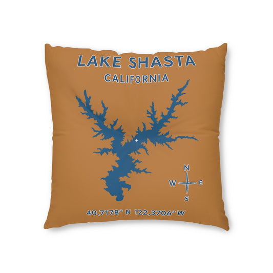 Lake Shasta Lakehouse Floor Pillow | Tufted Square Pillow