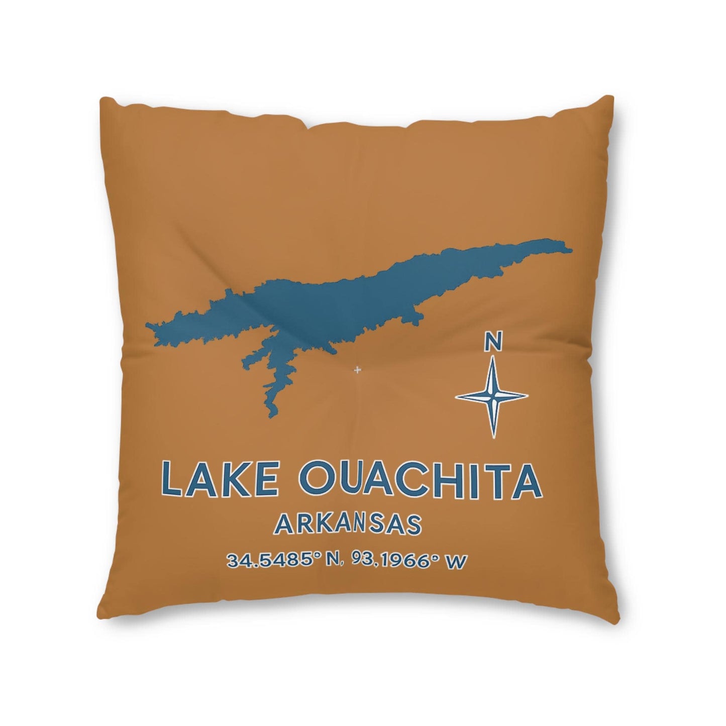 Lake Ouachita Lakehouse Floor Pillow | Tufted Square Floor Cushion