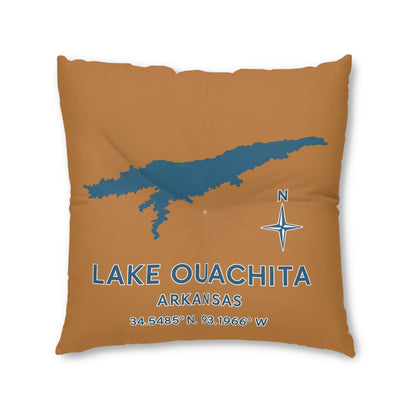 Lake Ouachita Lakehouse Floor Pillow | Tufted Square Floor Cushion