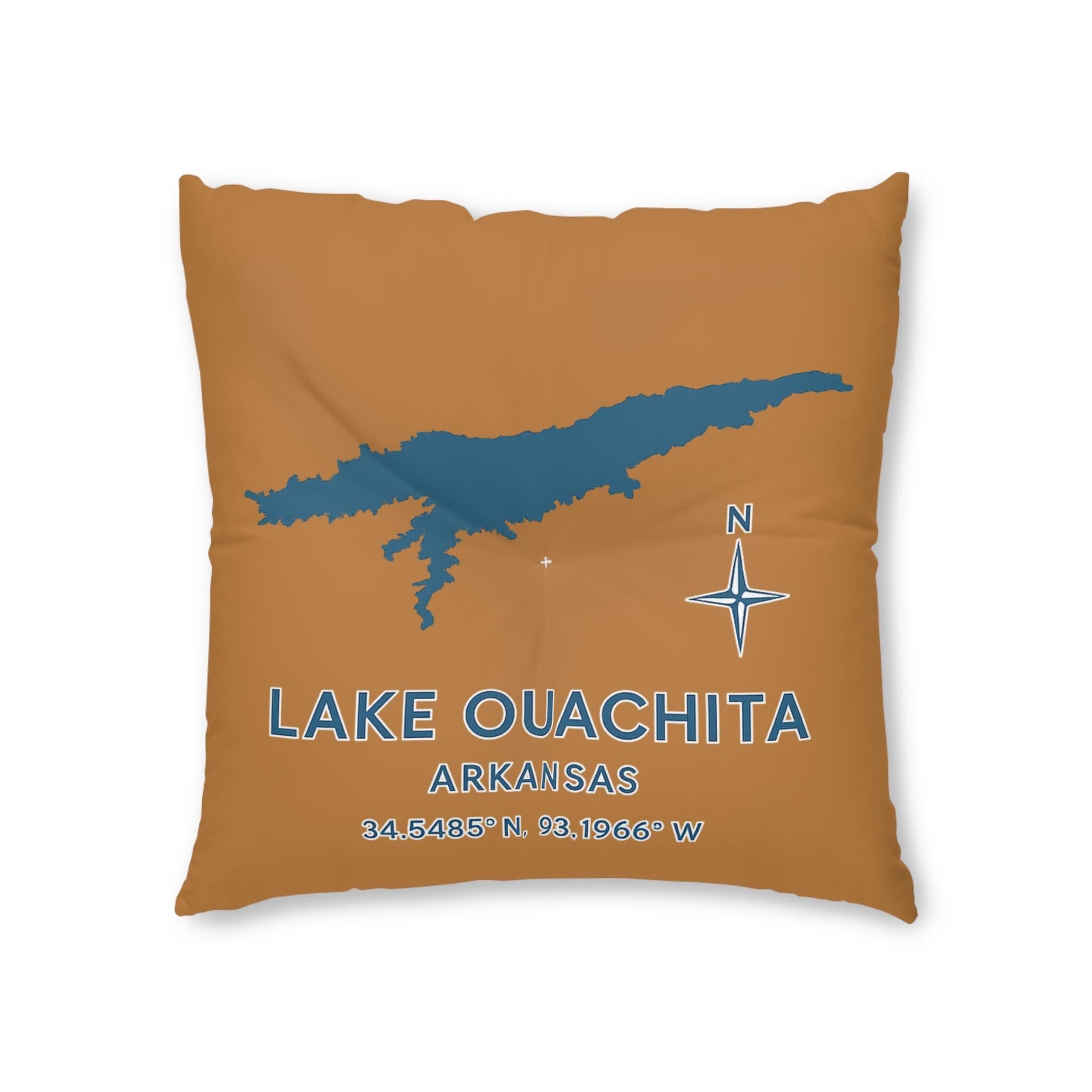 Lake Ouachita Lakehouse Floor Pillow | Tufted Square Floor Cushion