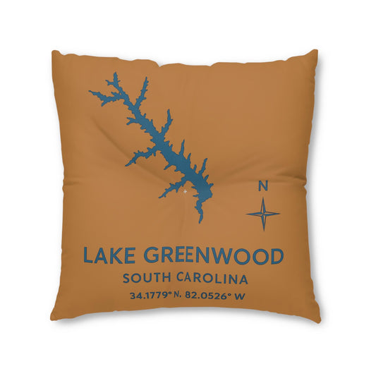 Lake Greenwood Lakehouse Floor Pillow | Tufted Square Pillow, Lake Decor
