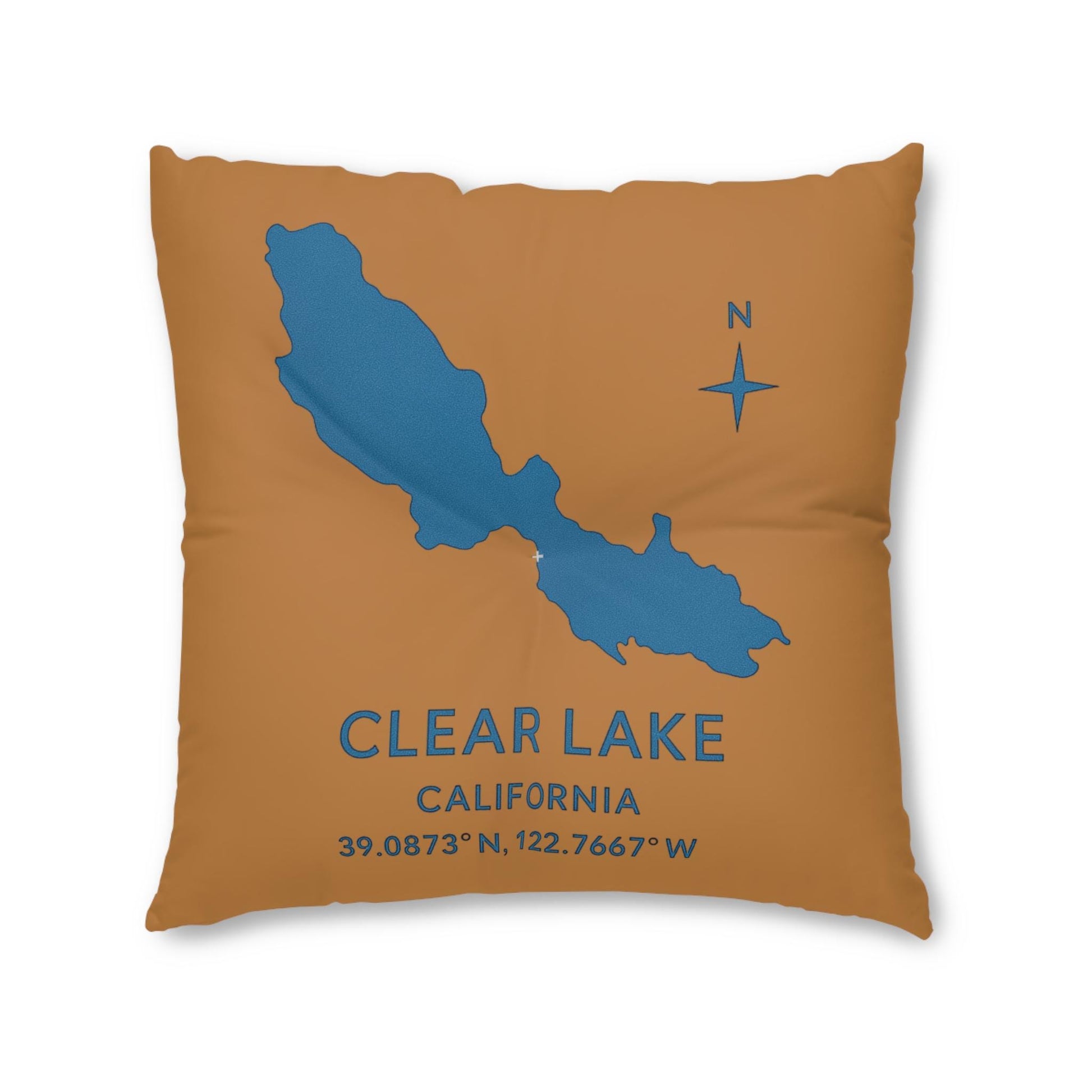Clear Lake Illustration Tufted Floor Pillow | Lakehouse Decor