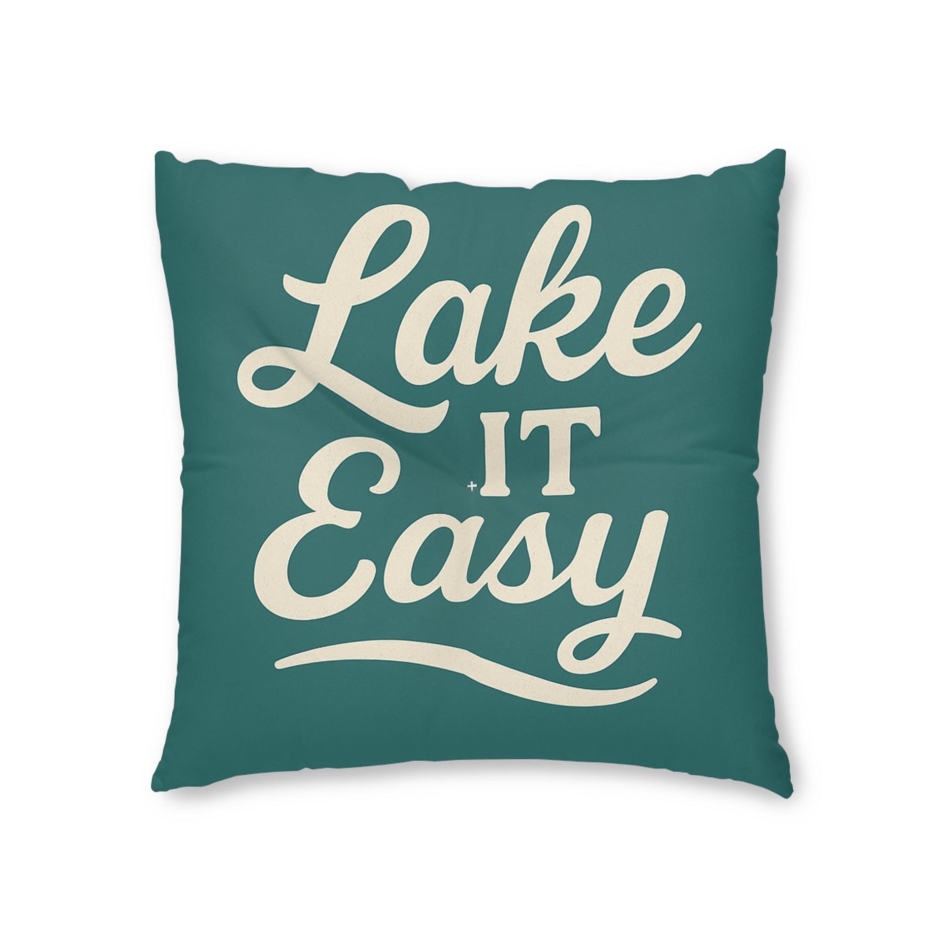 Lake It Easy Lakehouse Floor Pillow | Relaxing Cabin Lake Decor