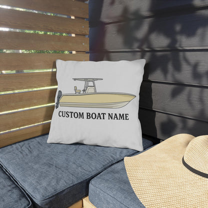Custom boat name Center Console Boat Outdoor Pillow | Personalized Boat Name Throw