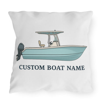Personalized Custom boat name Center Console Boat Outdoor Pillow | Personalized Boat Name Throw
