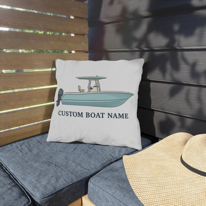 Personalized Custom boat name Center Console Boat Outdoor Pillow | Personalized Boat Name Throw