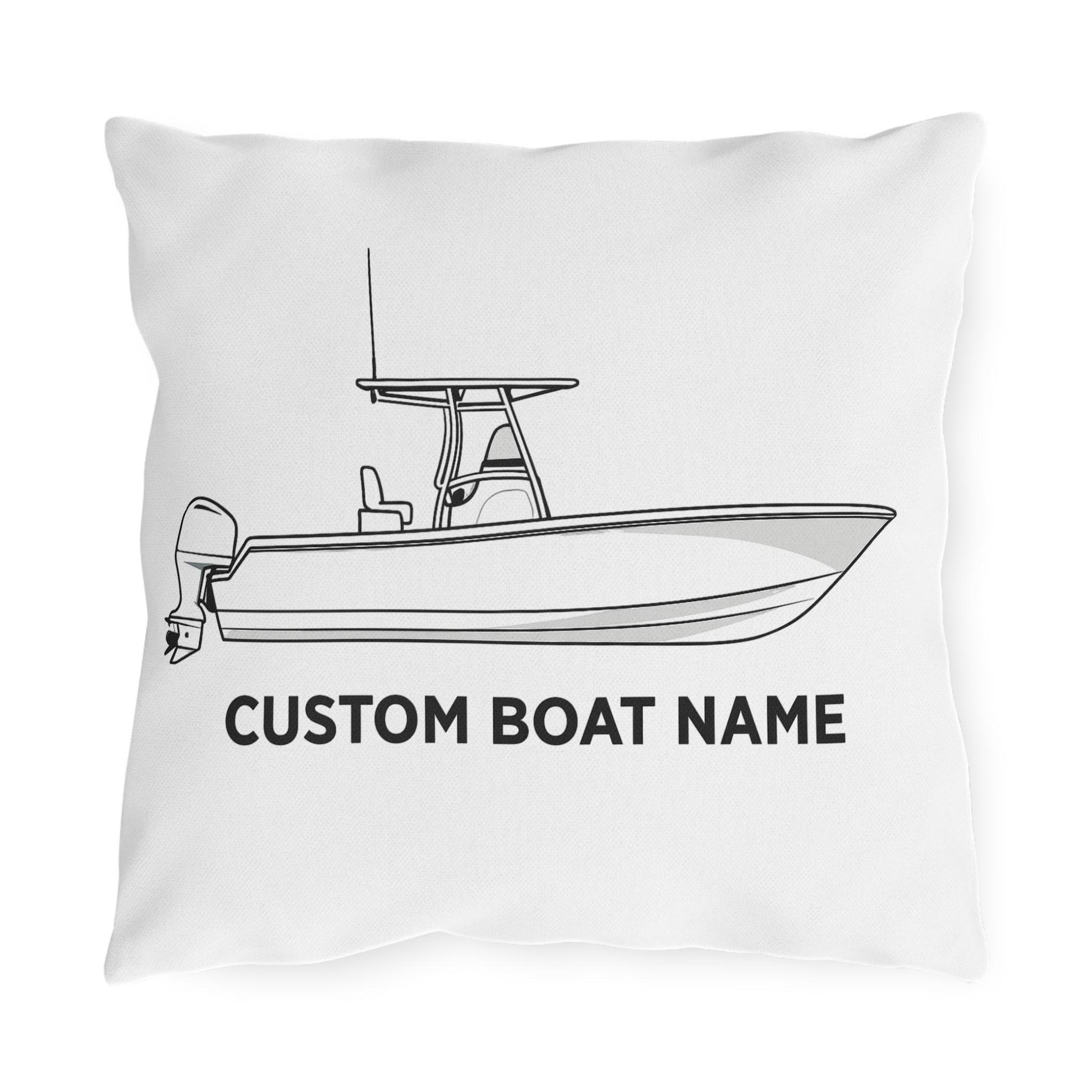 Personalized Custom boat name Center Console Boat Outdoor Pillow | Personalized Boat Name Throw