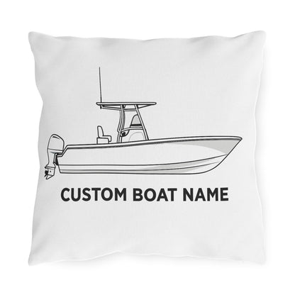 Personalized Custom boat name Center Console Boat Outdoor Pillow | Personalized Boat Name Throw