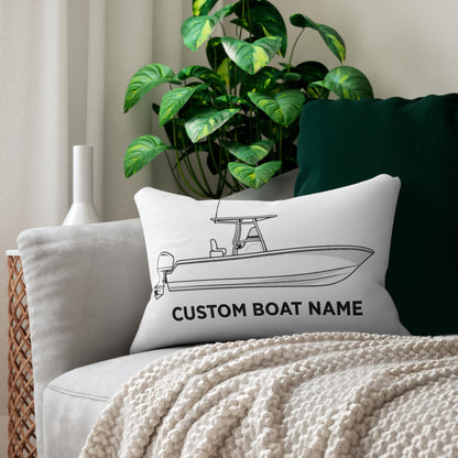 Personalized Custom Boat Name Center Console Pillow | Spun Polyester Lumbar Pillow
