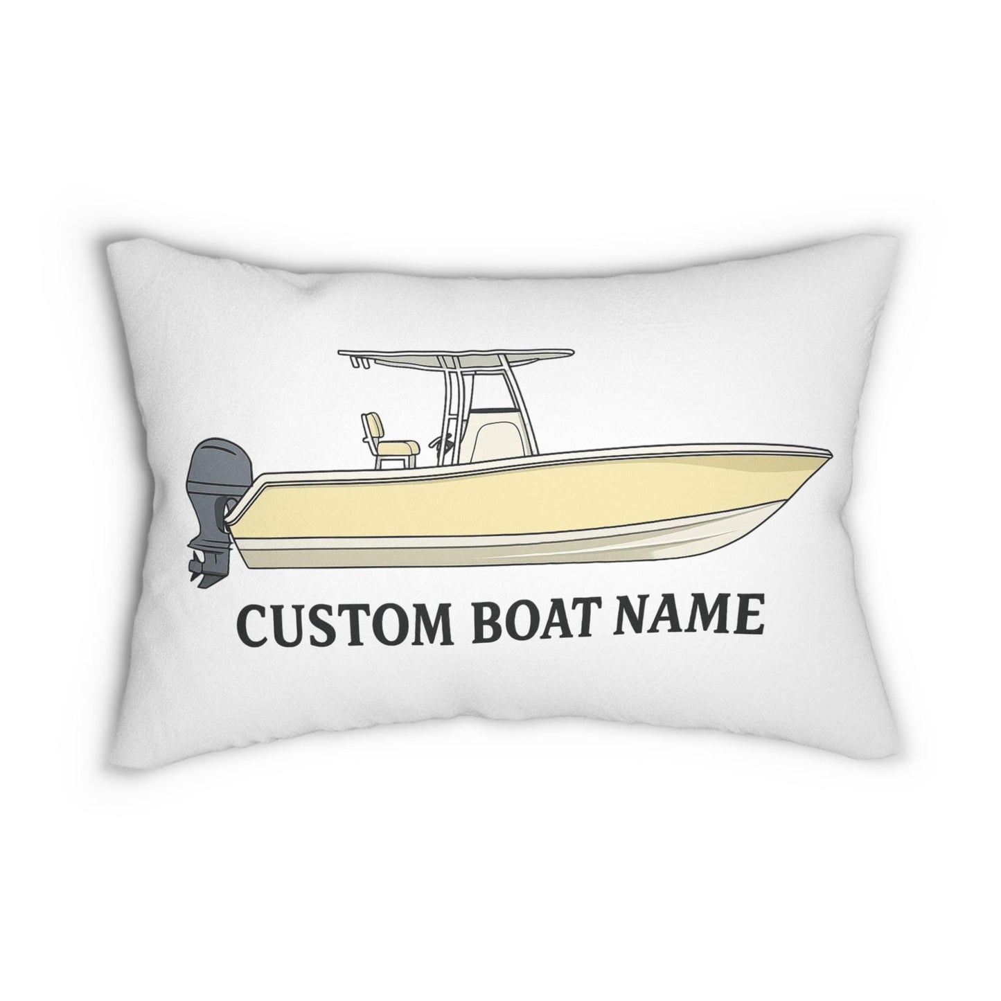 Personalized Custom Boat Name Center Console Pillow | Spun Polyester Lumbar Pillow
