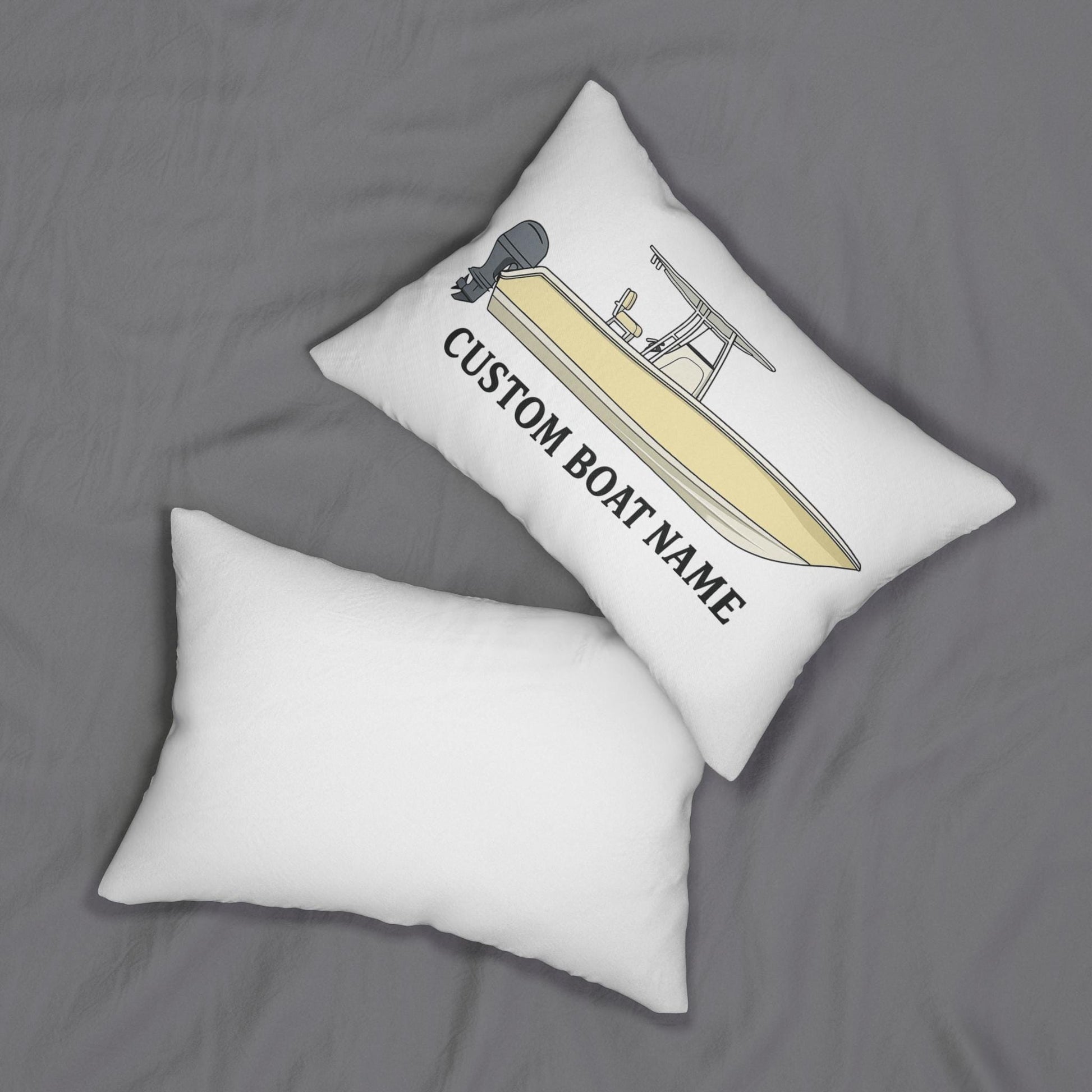 Personalized Custom Boat Name Center Console Pillow | Spun Polyester Lumbar Pillow