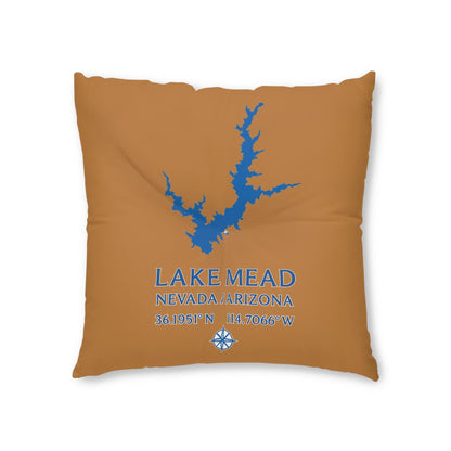 Lake Mead Lakehouse Floor Pillow | Tufted Square Pillow, Great Lakes Decor
