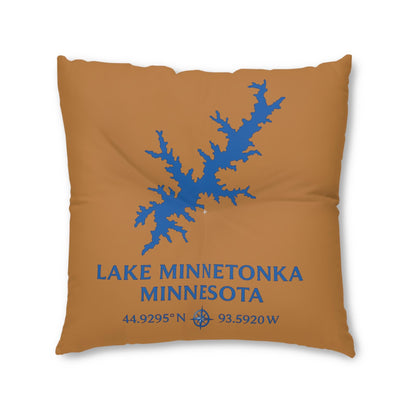 Lake Minnetonka Floor Pillow, Square | Lakehouse Decor | Nautical Accent