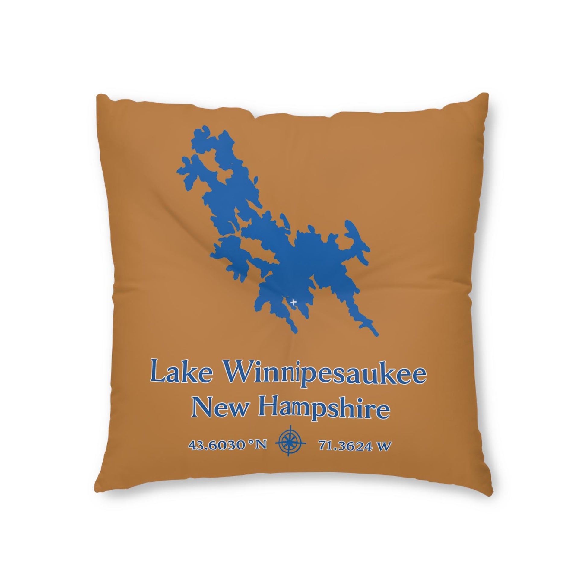 Lake Winnipesaukee Floor Pillow Tufted Square | Lakehouse Decor, Nautical Cabin Accent