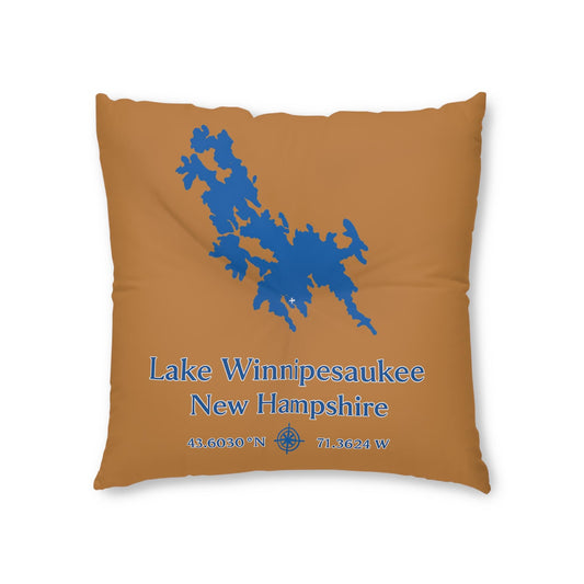 Lake Winnipesaukee Floor Pillow Tufted Square | Lakehouse Decor, Nautical Cabin Accent