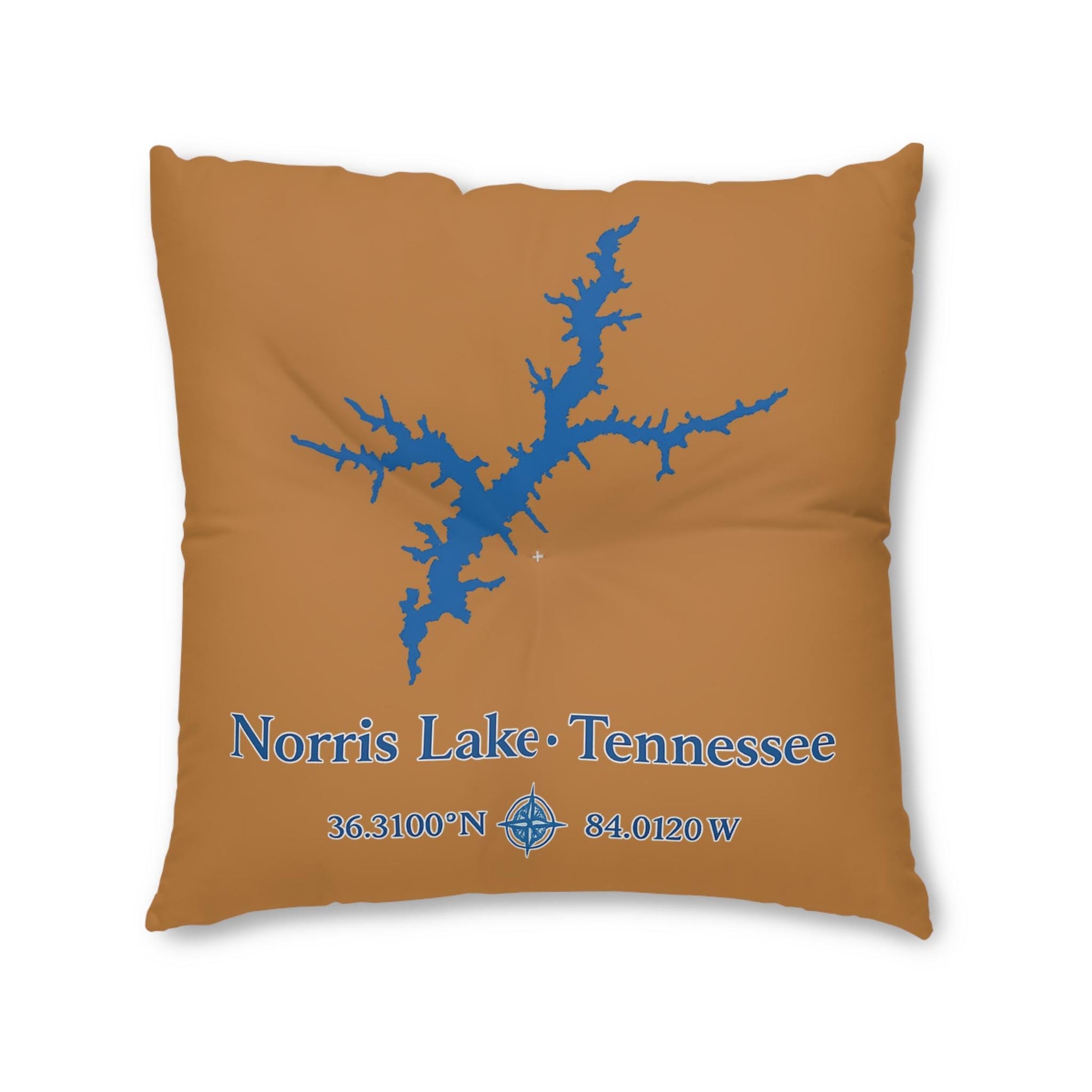 Lake Norris lakehouse floor pillow | Tufted Square Floor Pillow