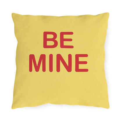 Be Mine Candy Heart Outdoor Pillow | Valentine's Day Square Throw Pillow