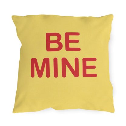 Be Mine Candy Heart Outdoor Pillow | Valentine's Day Square Throw Pillow