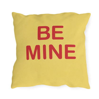 Be Mine Candy Heart Outdoor Pillow | Valentine's Day Square Throw Pillow
