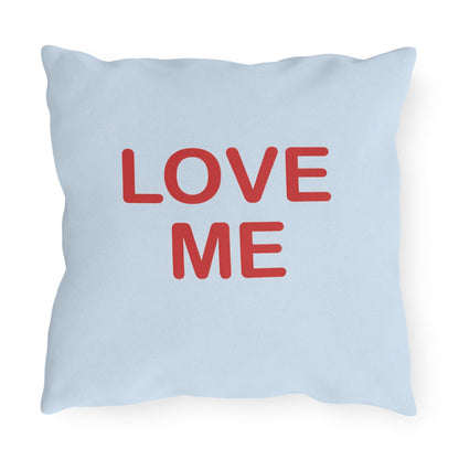 Love Me Candy Heart Outdoor Pillow | Valentine's Day Square Throw Pillow