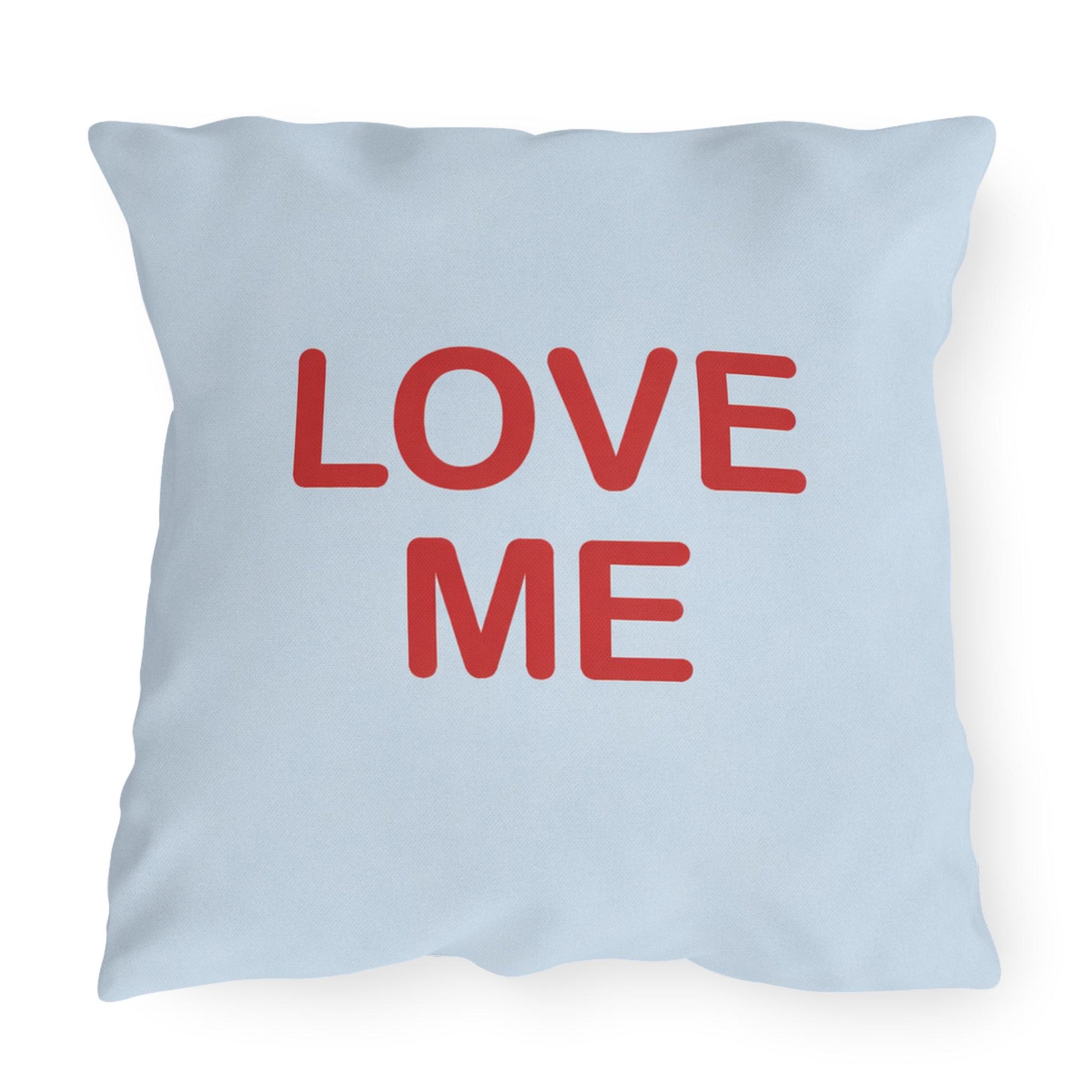 Love Me Candy Heart Outdoor Pillow | Valentine's Day Square Throw Pillow
