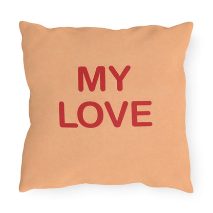 My Love Candy Heart Outdoor Pillow | Valentine's Day Square Throw Pillow
