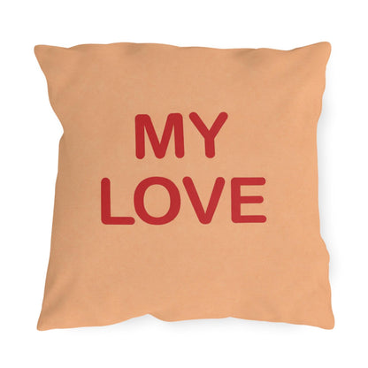 My Love Candy Heart Outdoor Pillow | Valentine's Day Square Throw Pillow