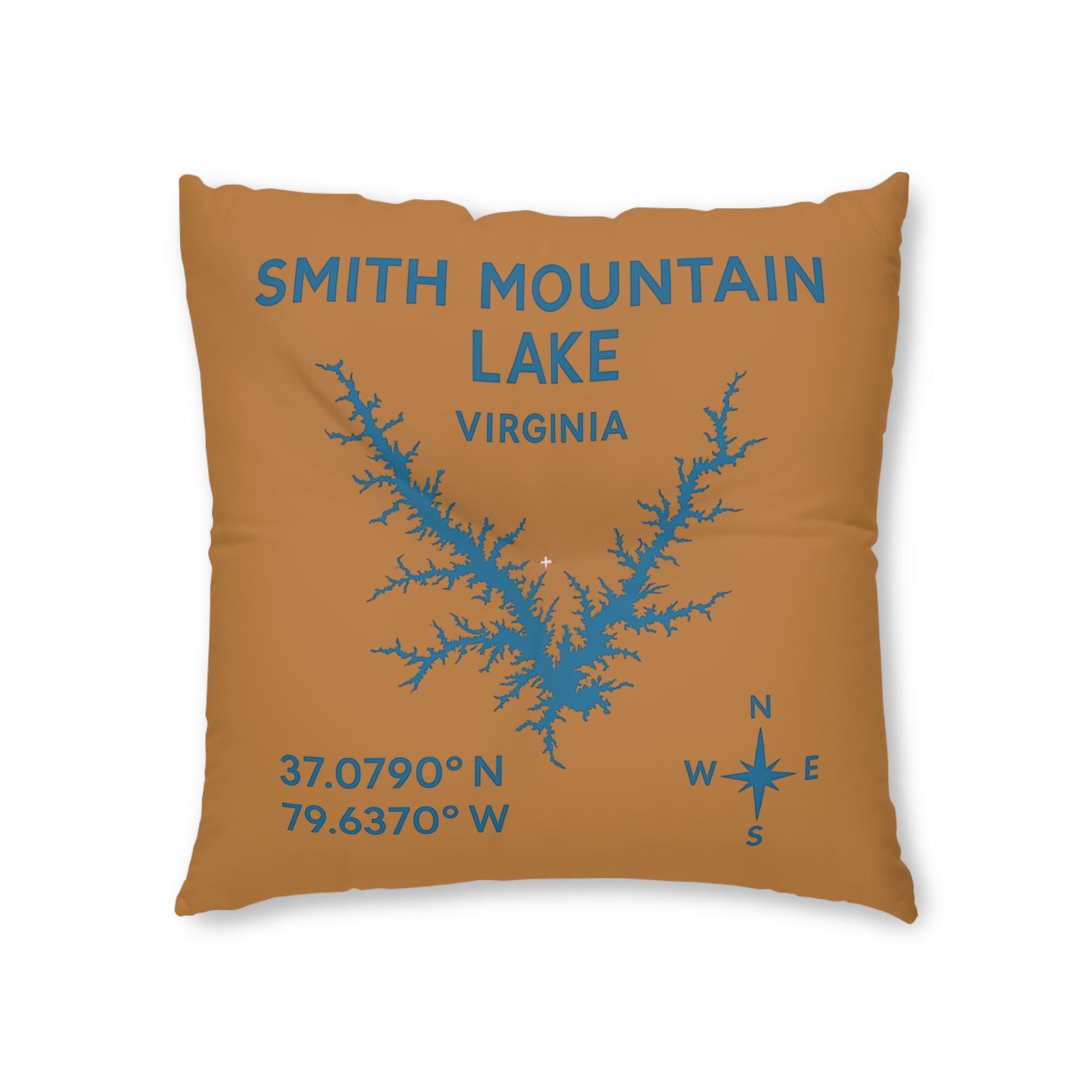 Smith Mountain Lake Floor Pillow Tufted Floor Pillow | Lakehouse Decor, Nautical Accent