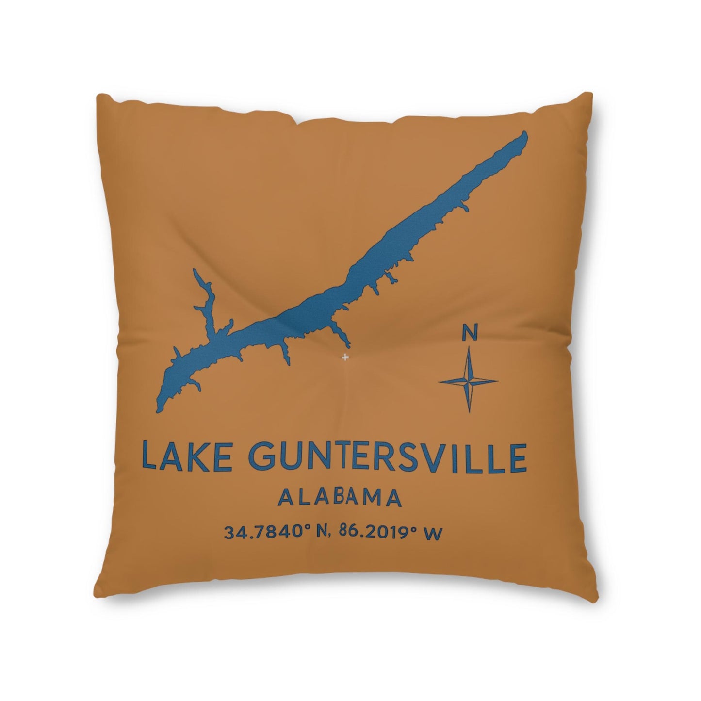 Lake Guntersville Lakehouse Pillow Tufted Floor Pillow | Lake Decor