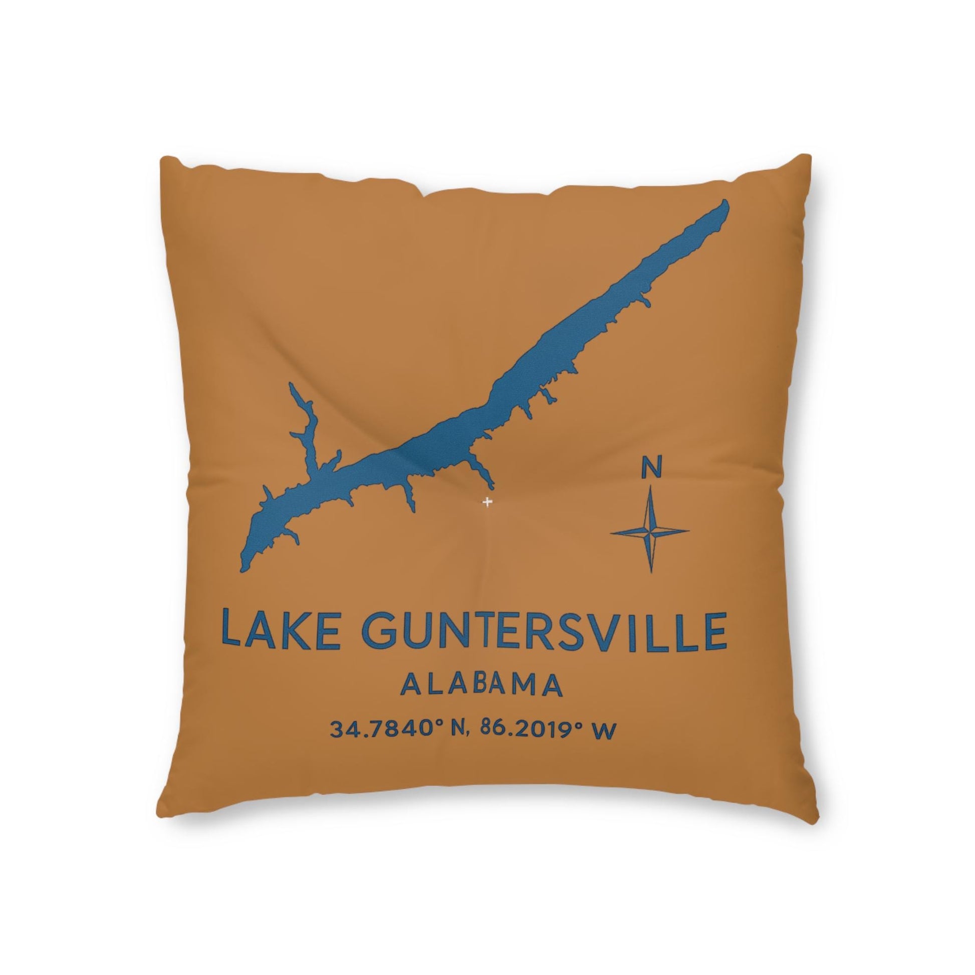 Lake Guntersville Lakehouse Pillow Tufted Floor Pillow | Lake Decor