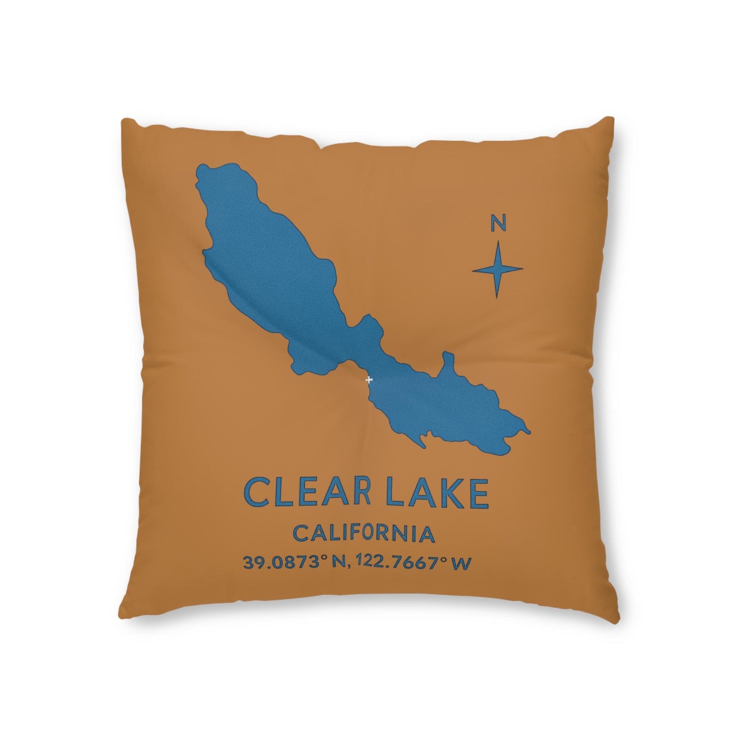 Clear Lake Illustration Tufted Floor Pillow | Lakehouse Decor