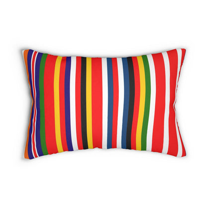 Country Unity Barcode Lumbar Pillow