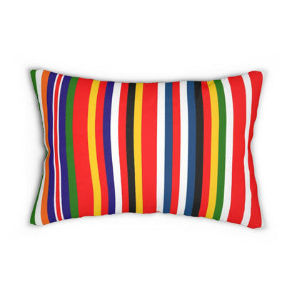 Country Unity Barcode Lumbar Pillow