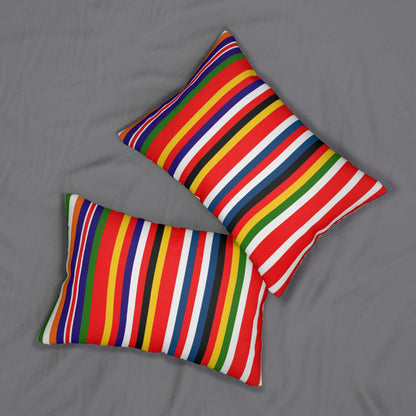 Country Unity Barcode Lumbar Pillow