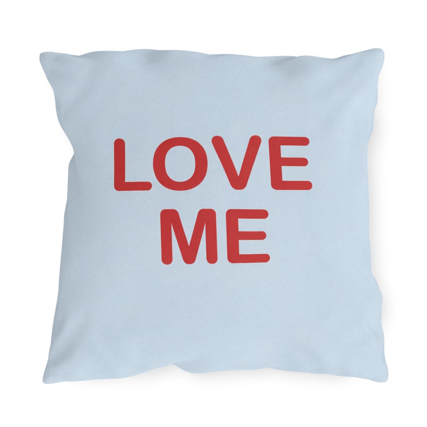 Love Me Candy Heart Outdoor Pillow | Valentine's Day Square Throw Pillow