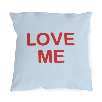Love Me Candy Heart Outdoor Pillow | Valentine's Day Square Throw Pillow