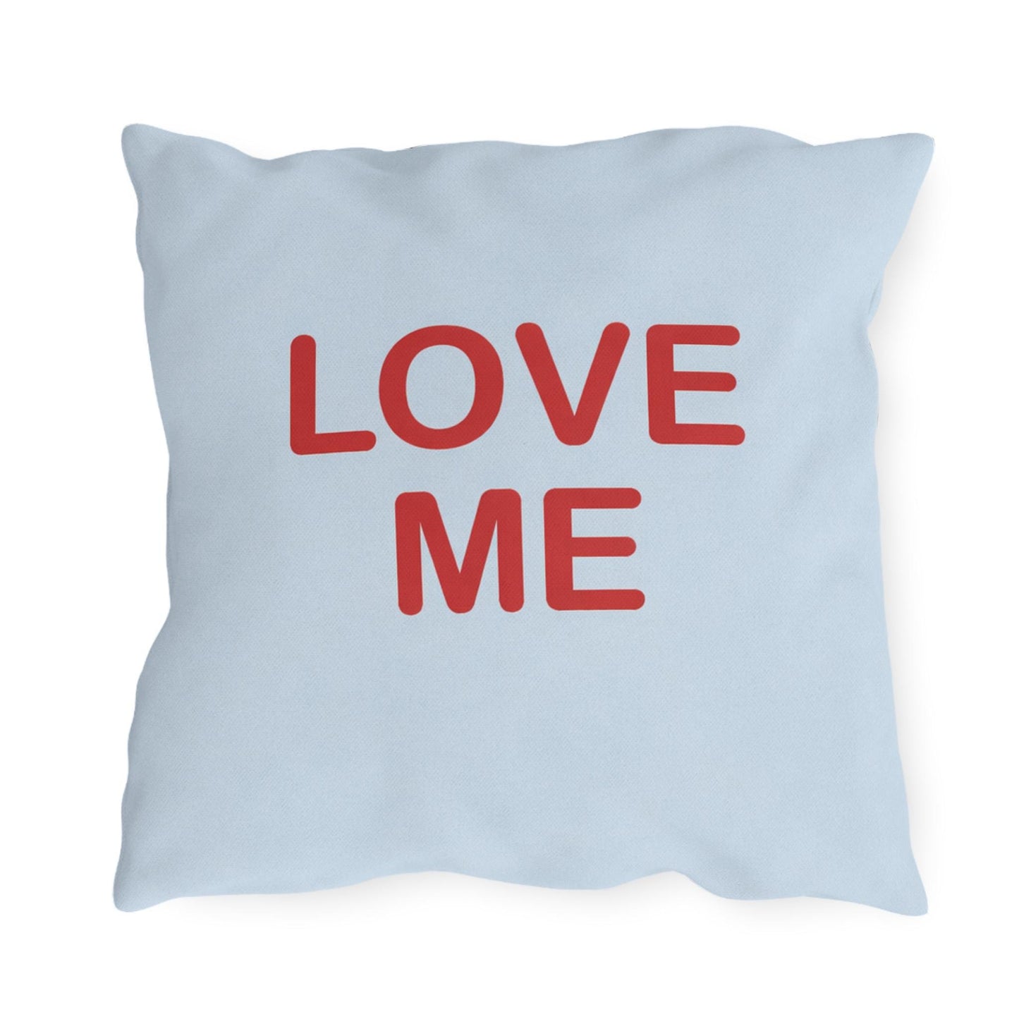 Love Me Candy Heart Outdoor Pillow | Valentine's Day Square Throw Pillow
